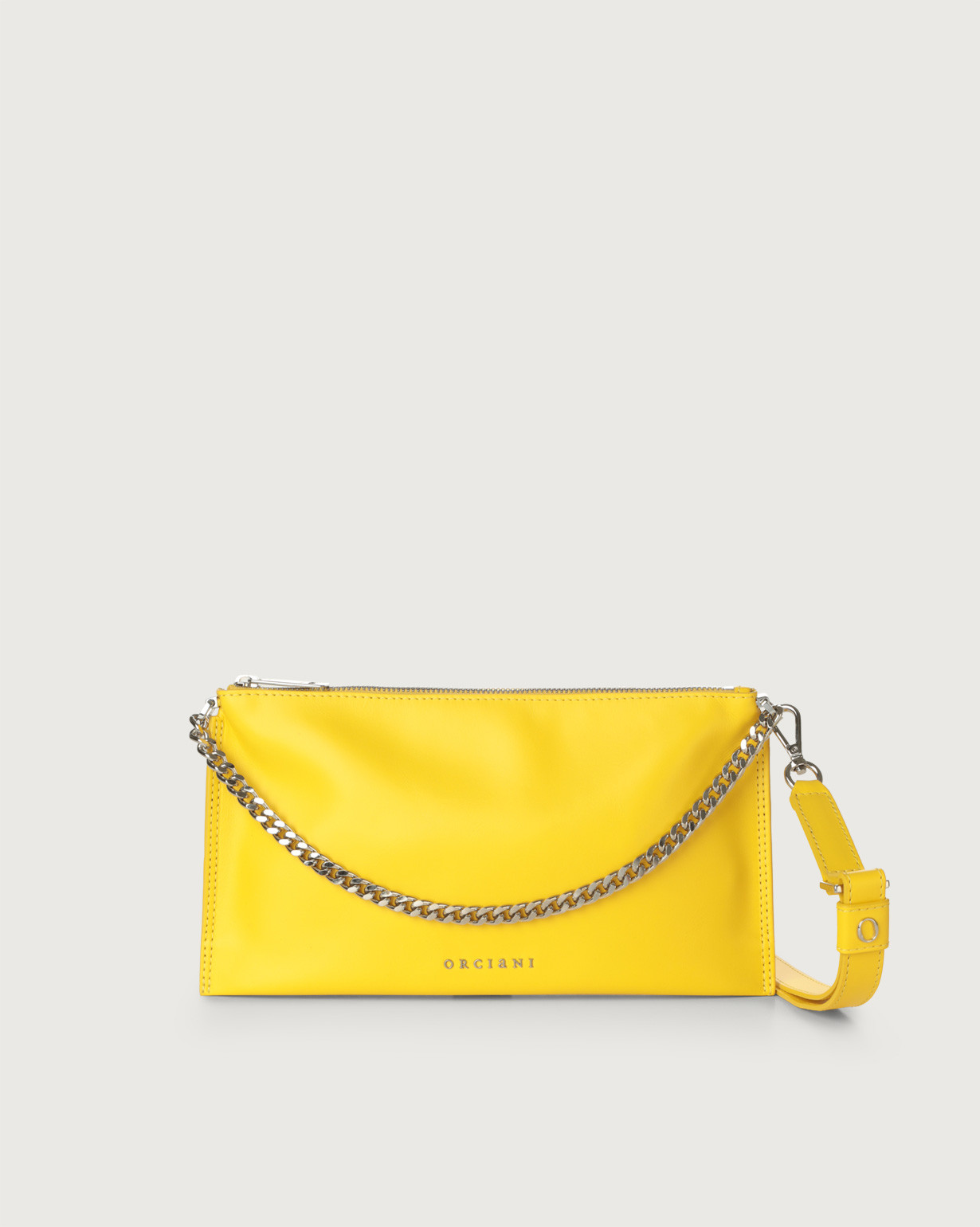 ORCIANI Pupa Vanity mini leather crossbody bag color yellow