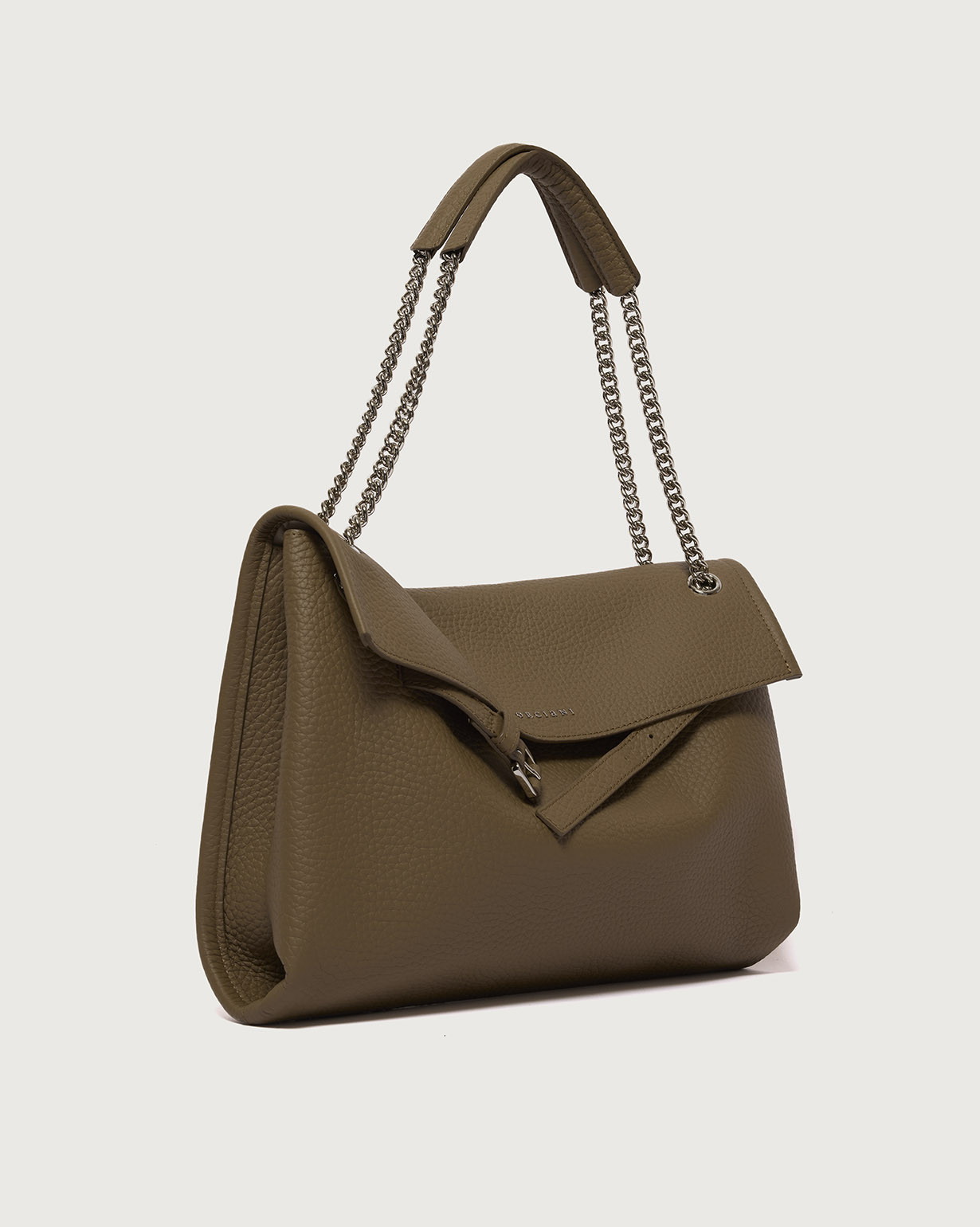 ORCIANI Venus Soft Midi grained leather shoulder bag, color Green ORCIANI Venus Soft Midi grained leather shoulder bag, color Green
