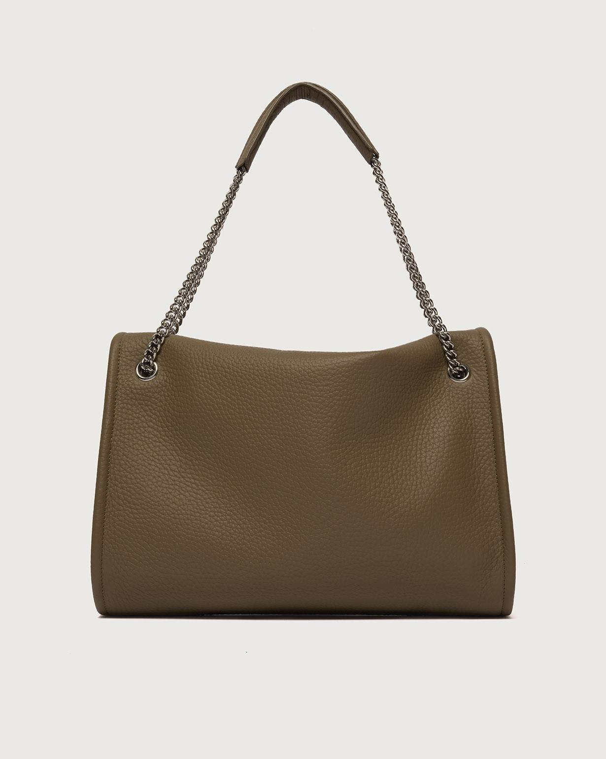 ORCIANI Venus Soft Midi grained leather shoulder bag, color Green