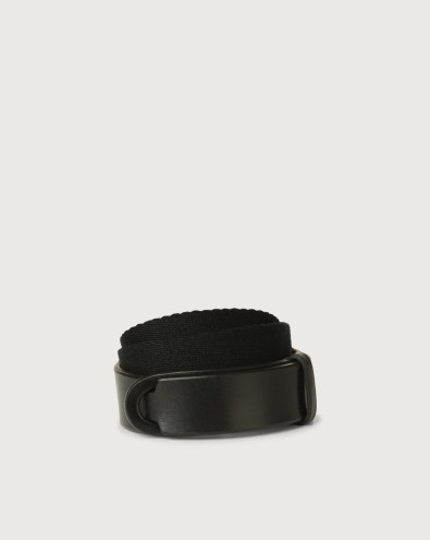 Bull leather and fabric Nobuckle Kids belt