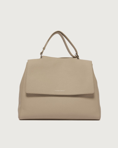 Sveva Soft large leather shoulder bag with strap