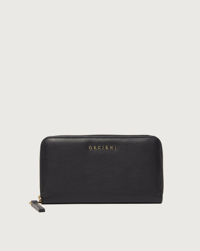 Zip around Boston large leather wallet