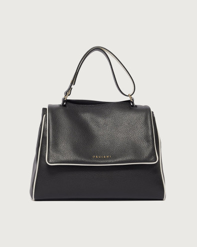 Sveva Black & White Medium leather shoulder bag