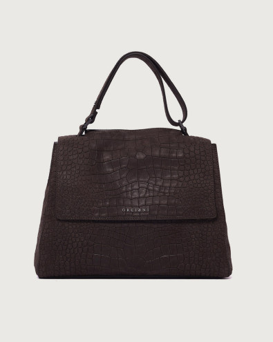 Sveva Cocco Nabuk Midi leather shoulder bag with strap