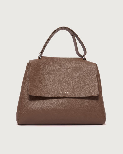 Sveva Soft Midi leather shoulder bag with shoulder strap
