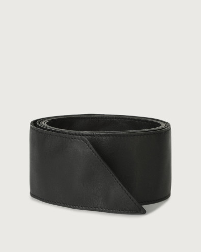 Natur leather sash belt