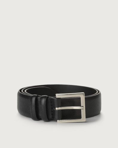 Basic Saffiano classic leather belt 3,5 cm