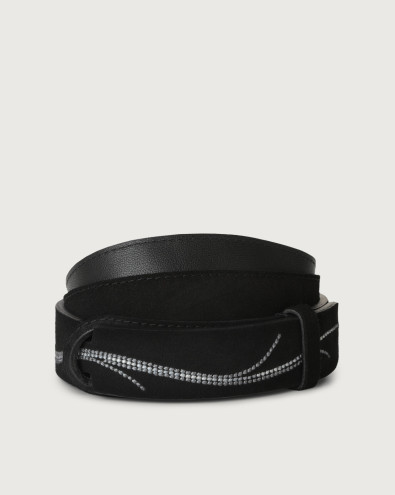 Cloudy Twig Nobuckle suede leather belt