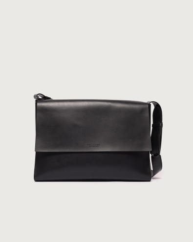 NoBuckle Alba leather messenger bag