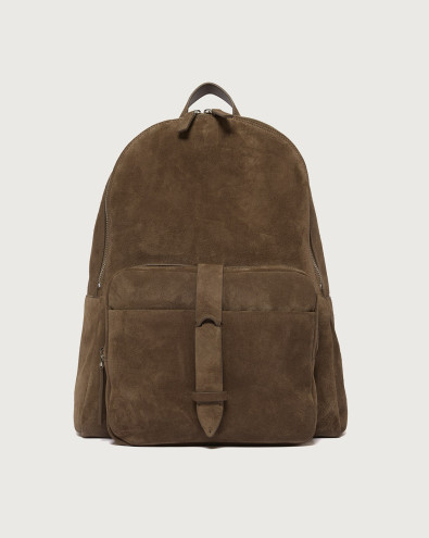 NoBuckle Peach suede leather backpack