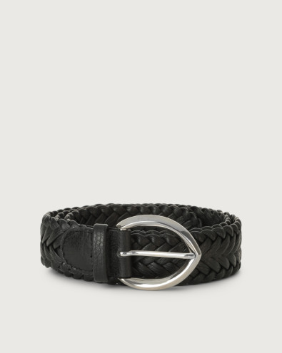 Sense braided leather belt 3,5 cm