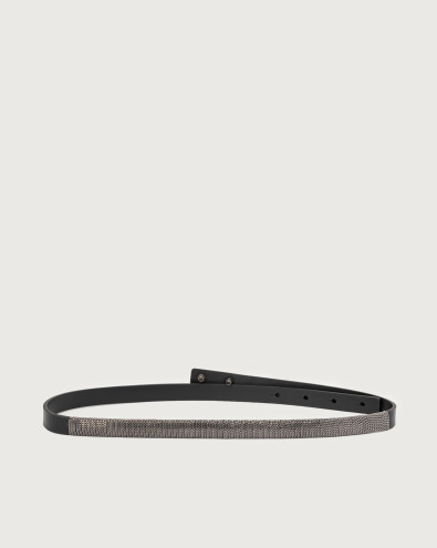 Nappa Chain leather belt 1,5 cm
