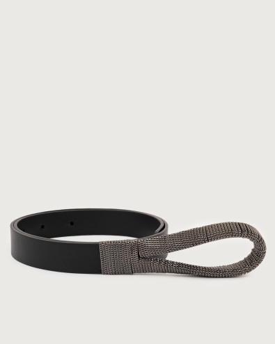 Nappa Chain leather belt 2,5 cm