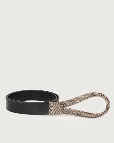 Nappa Chain leather belt 2,5 cm