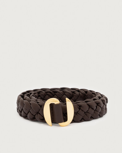 Nappa B woven leather belt 3 cm