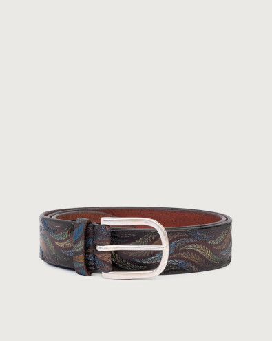 Fern leather belt 3,5 cm
