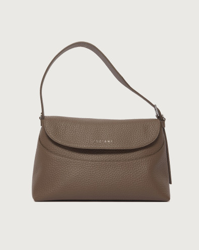 Nana Soft Midi leather shoulder bag with strap