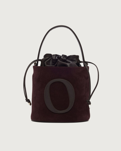 Her-O Peach Oro Small suede leather bucket bag