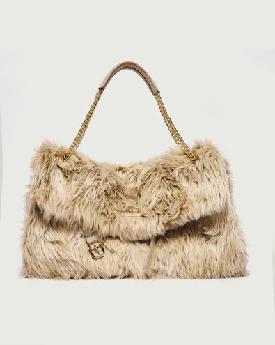 Venus Wolf Large eco-fur shoulder bag