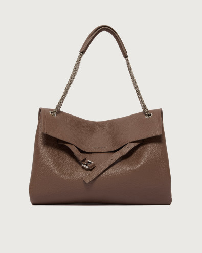 Venus Soft Midi grained leather shoulder bag