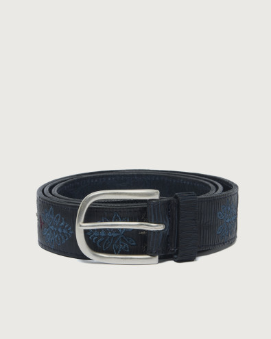 Blade Ornament leather belt 3,5 cm