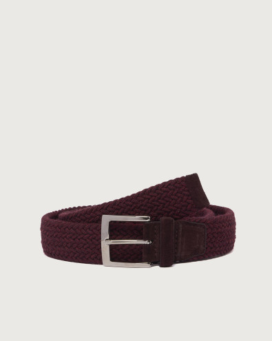 Elast Winter stretch wool and leather belt 3,5 cm