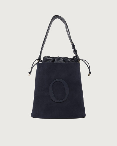 Her-O Peach Oro Midi suede leather bucket bag