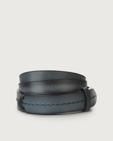 Brush leather Nobuckle belt