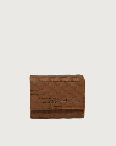 Nappa Woven small leather envelope wallet