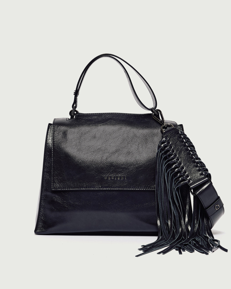 Sveva Gotham Midi leather shoulder bag with strap