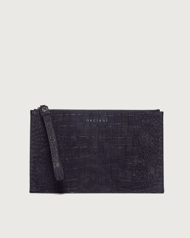 Cocco Nabuck large nubuck leather pouch with wristband