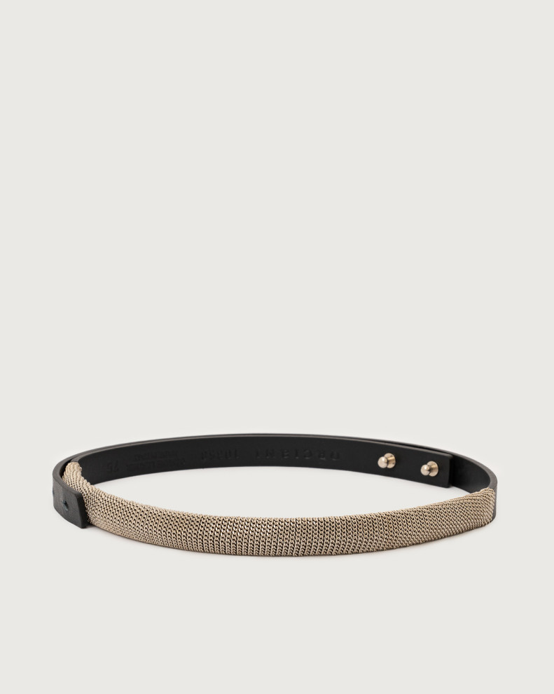 Nappa Chain leather belt 1,5 cm