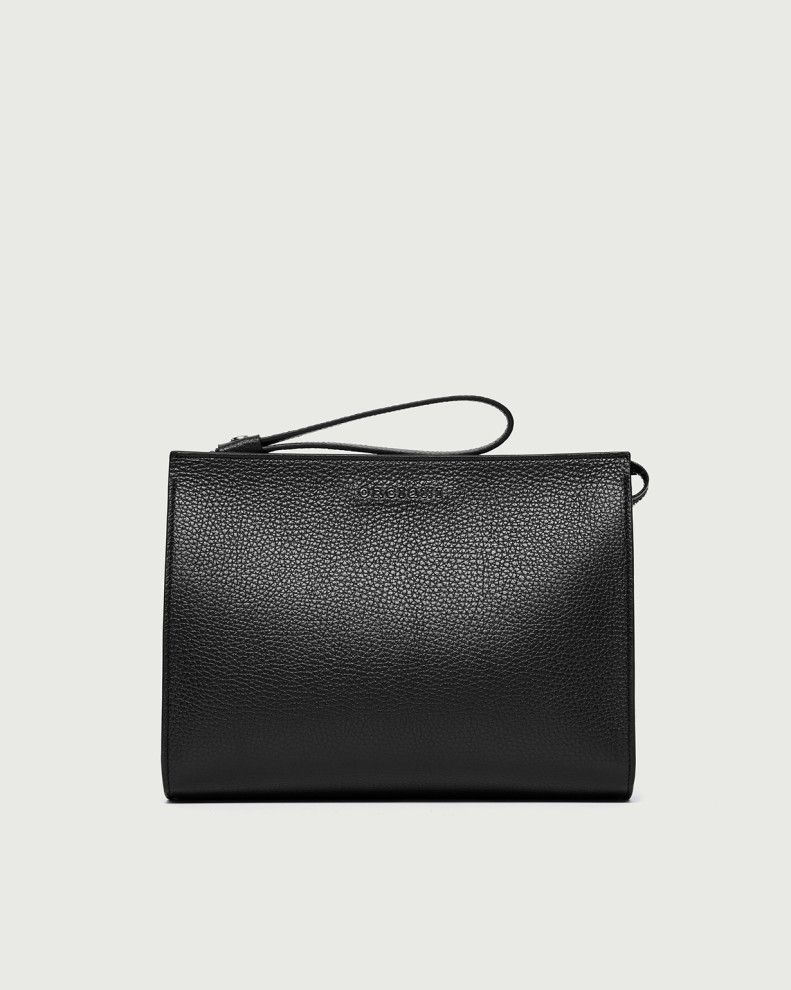 Micron large leather pouch with wristband