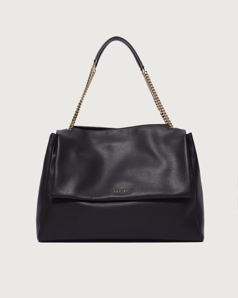 Sveva Sense XL dollar leather shoulder bag