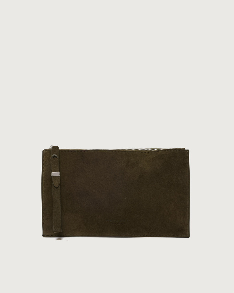 NoBuckle Peach suede leather pouch with wristband