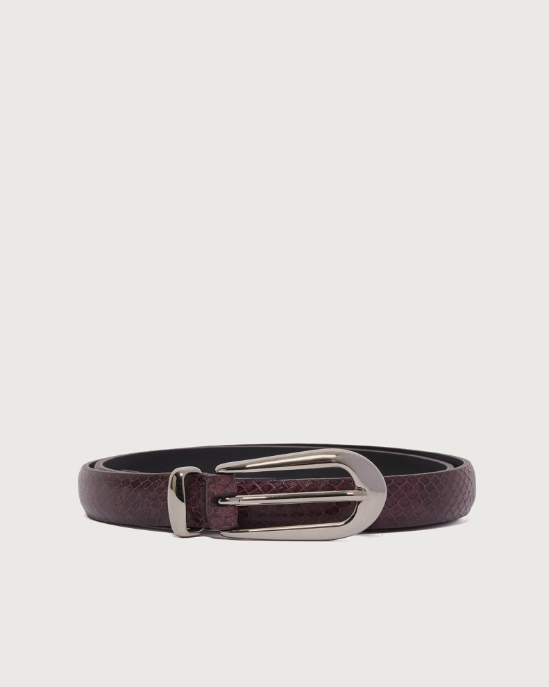 Basic Round Longuette Exotic leather belt 2 cm