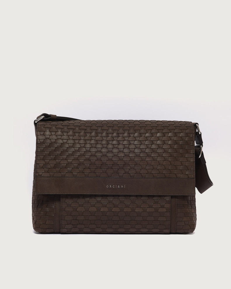 Chevrette Woven leather messenger bag