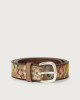 Flower Color fabric and leather belt