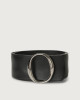 Bull Soft high-waist leather belt with monogram buckle