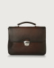 Micron Deep leather midi briefcase with strap