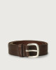 Grit embossed leather belt