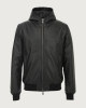 Nappa leather jacket with hood