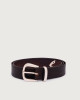 Lizard printed leather belt 3 cm