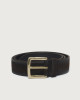 Hunting suede belt brass buckle 3,5 cm