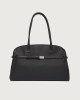 Aura Soft Large grained leather shoulder bag with strap