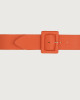 Orciani Soft high waist leather belt Grained leather Coral