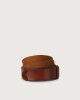 Orciani Bull leather and fabric Nobuckle Kids belt Leather & fabric Burnt