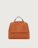 Orciani Sveva Nappa Woven Small leather handbag with strap Leather Amber