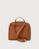 Orciani Sveva Nappa Woven Small leather handbag with strap Leather Amber