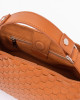 Orciani Sveva Nappa Woven Small leather handbag with strap Leather Amber
